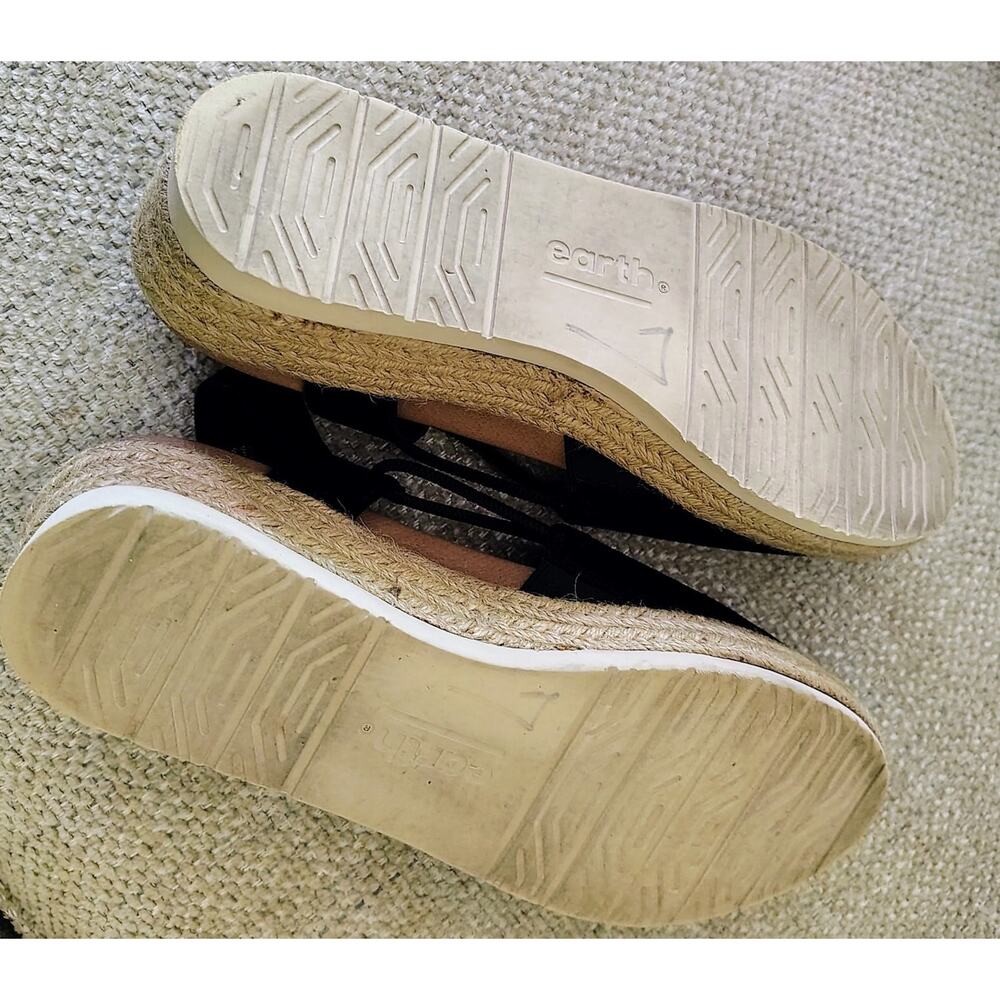 EARTH Black Espadrille Slingback Sandal Buran Azalea Leather Closed Toe 8.5 M - Picture 6 of 6